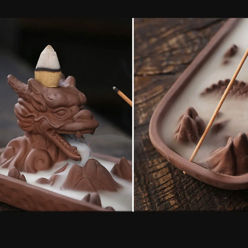 Mythstone Dragon Mountain Strength Ceramic Incense Burner Decoration - Image 16