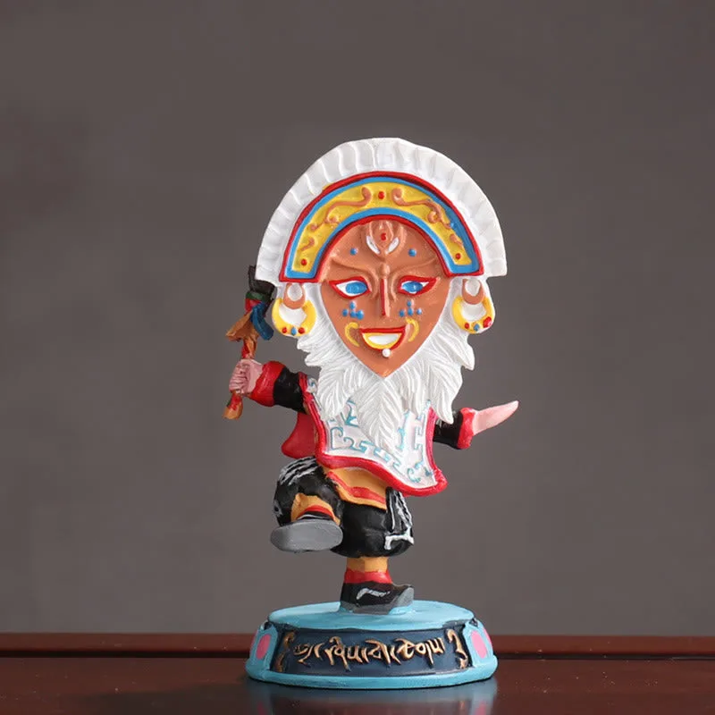 Mythstone Tibetan Opera Face Mask Puppet Home Office Car Decoration Ornament - Image 16