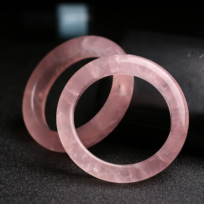 Mythstones Natural Rose Quartz Love Caring Bracelet Bangle - Image 3