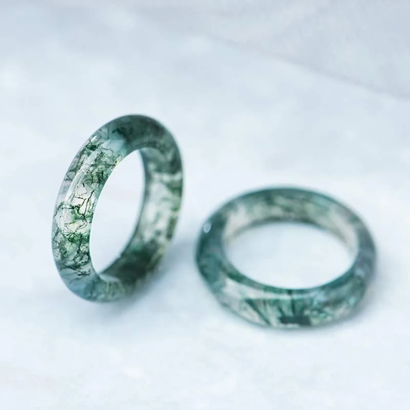 Mythstone Moss Agate Healing Balance Ring - Image 3