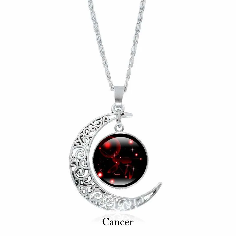 Mythstone 12 Constellations of the Zodiac Moon Protection Necklace Chain Pendant - Image 7