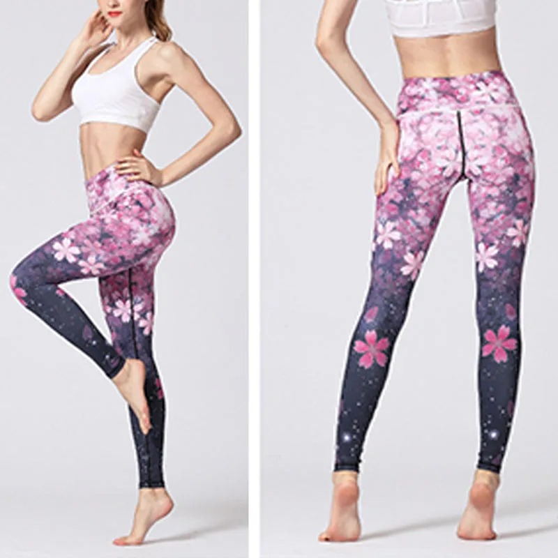 Mythstone Lines Weeds Sakura Flowers Black Tree Print Pants Sports Fitness Yoga Leggings Women's Yoga Pants - Image 27