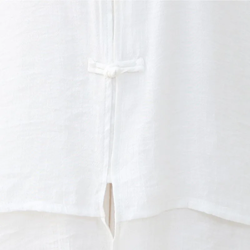 Mythstone 2Pcs Simple Chinese Frog Button Design Top Pants Meditation Yoga Zen Tai Chi Cotton Clothing Women's Set - Image 13