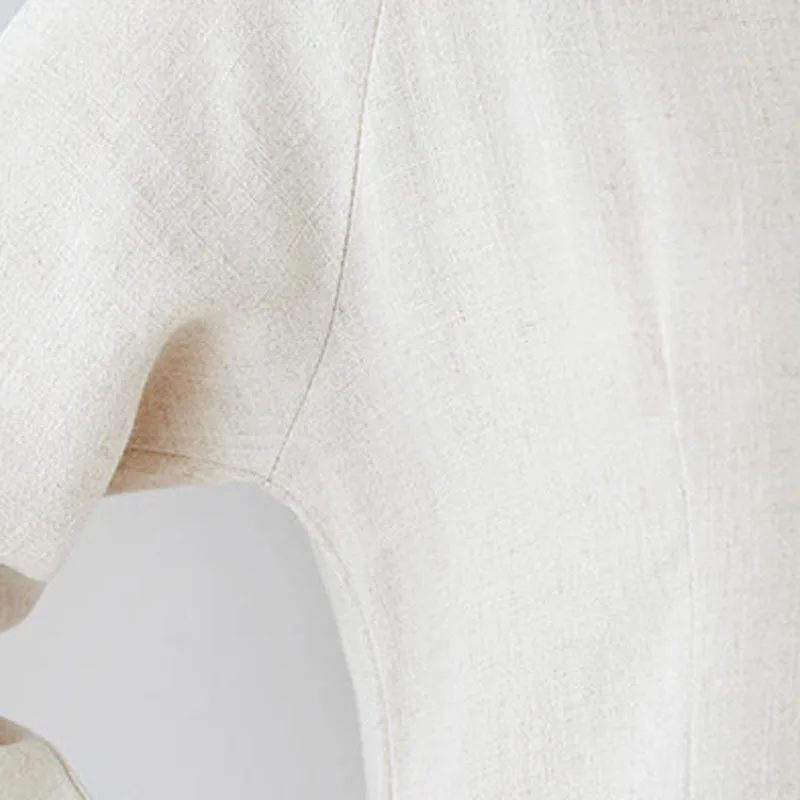 Mythstone 2Pcs Chinese Frog Button Design Zen Tai Chi Meditation Clothing Cotton Linen Top Pants Women's Set - Image 10