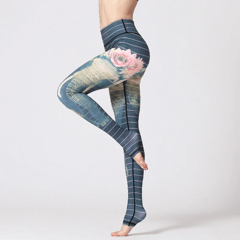 Mythstone Lotus Flower Floral Print Design Pants Sports Fitness Yoga Leggings Women's Yoga Pants - Image 23
