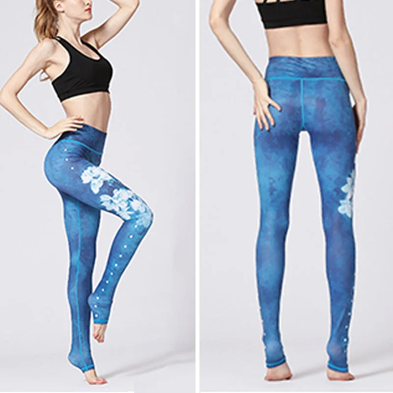Mythstone Lotus Flower Floral Print Design Pants Sports Fitness Yoga Leggings Women's Yoga Pants - Image 4