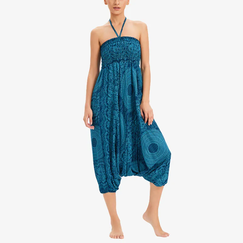 Mythstone Two Style Wear Round Geometric Loose Casual Harem Trousers Jumpsuit Women's Yoga Pants - Image 7