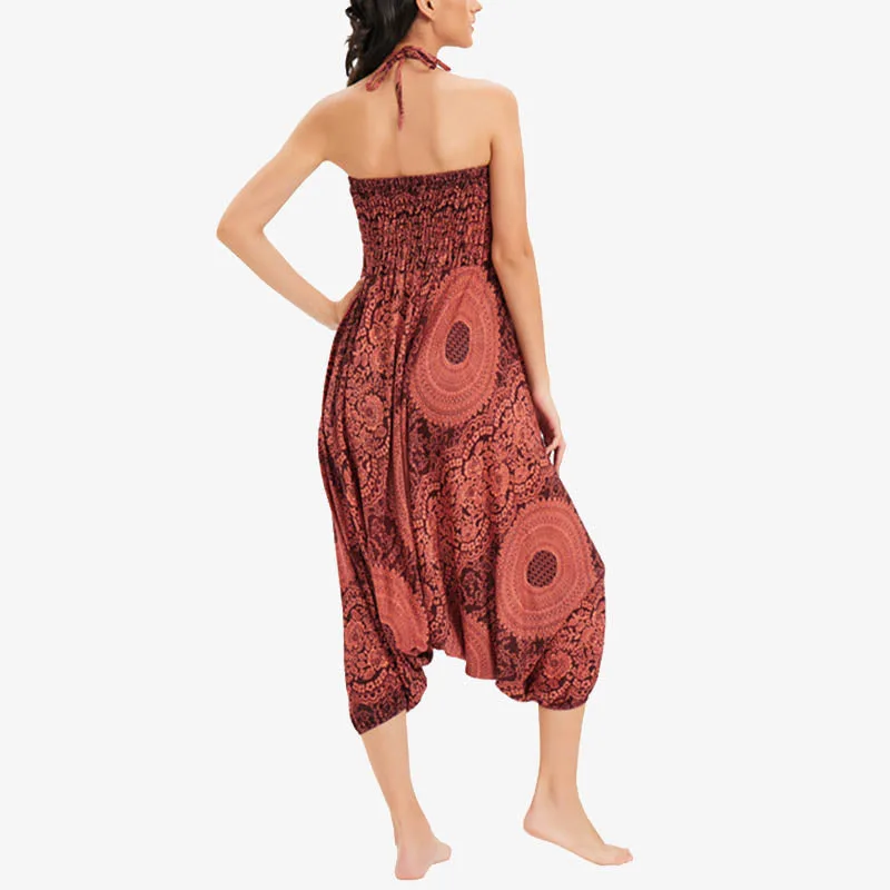 Mythstone Two Style Wear Round Geometric Loose Casual Harem Trousers Jumpsuit Women's Yoga Pants - Image 16