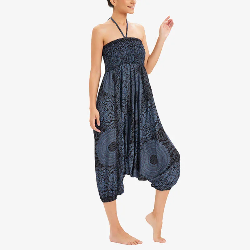 Mythstone Two Style Wear Round Geometric Loose Casual Harem Trousers Jumpsuit Women's Yoga Pants - Image 21