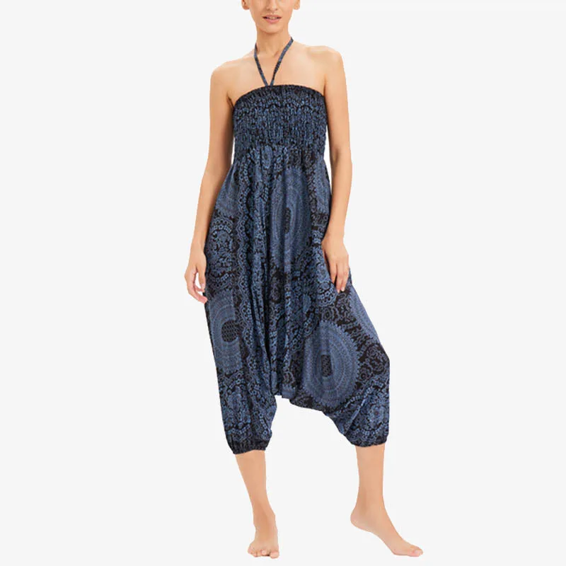 Mythstone Two Style Wear Round Geometric Loose Casual Harem Trousers Jumpsuit Women's Yoga Pants - Image 22