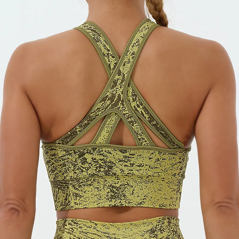 Mythstone Seamless Fitness Crop Tank Top High Waist Leggings Pants Sports Gym Yoga Outfits - Image 12