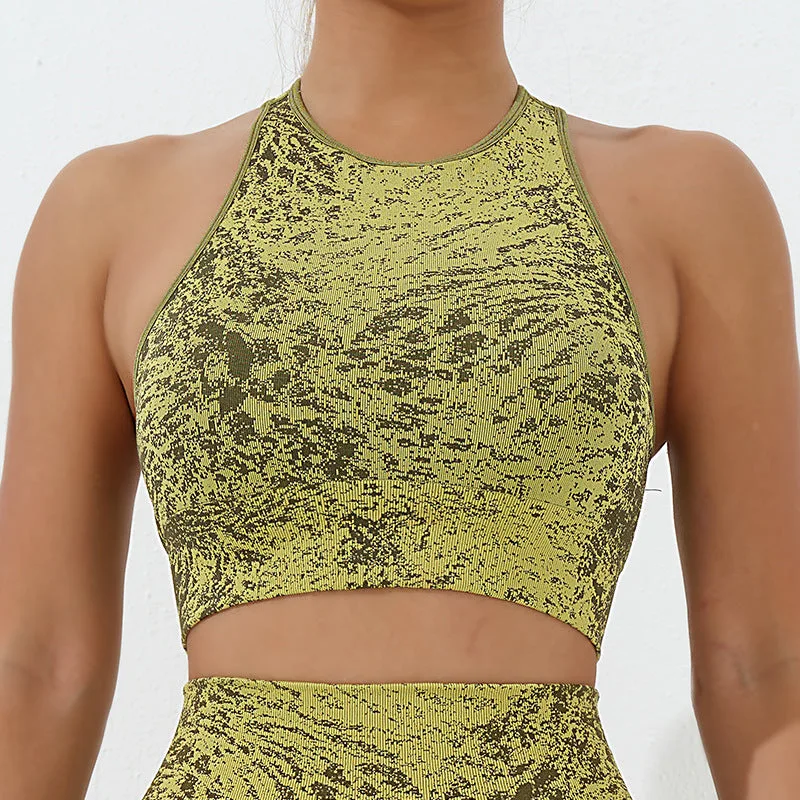 Mythstone Seamless Fitness Crop Tank Top High Waist Leggings Pants Sports Gym Yoga Outfits - Image 13