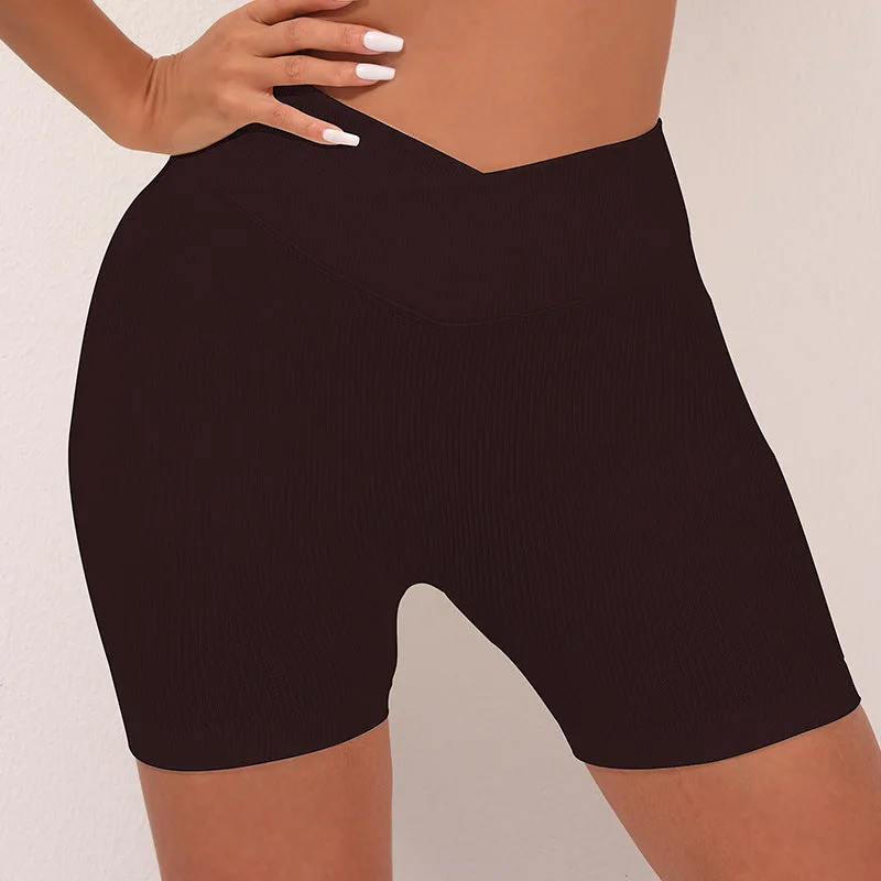 Mythstone Seamless Fitness Strappy Backless Bra Crop Tank Top Shorts Sports Gym Yoga Outfits - Image 11