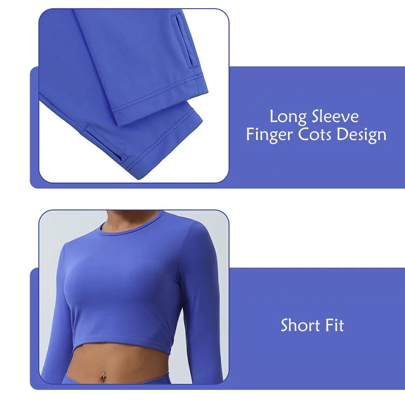 Mythstone Women Workout Long Sleeve Crisscross Backless Top Tee Leggings Sports Fitness Yoga Outfit - Image 11