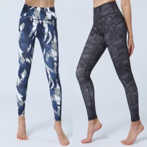Mythstone Flowers Leaves Print Sports Fitness Yoga High Waist Leggings Women's Yoga Pants