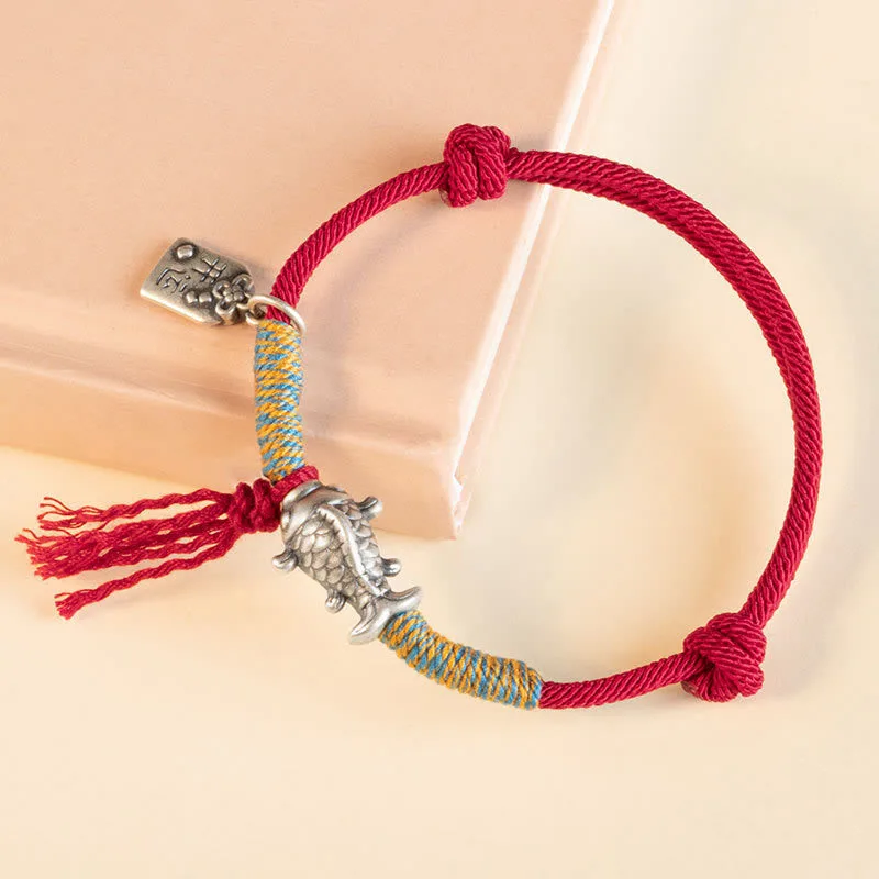 Mythstone - 999 Sterling Silver Red String Lucky Koi Fish Protection Bracelet - Image 3