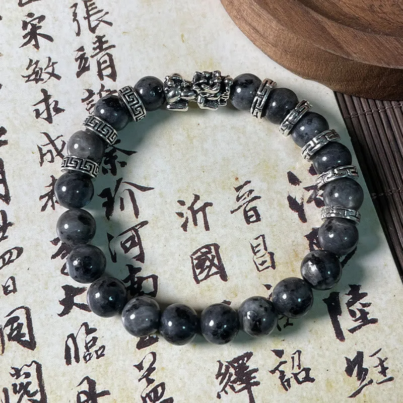 Mythstone Black Glitter Stone PiXiu Power Bracelet - Image 8