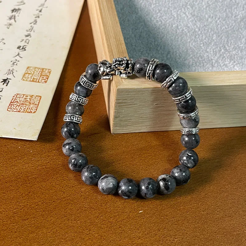 Mythstone Black Glitter Stone PiXiu Power Bracelet - Image 9
