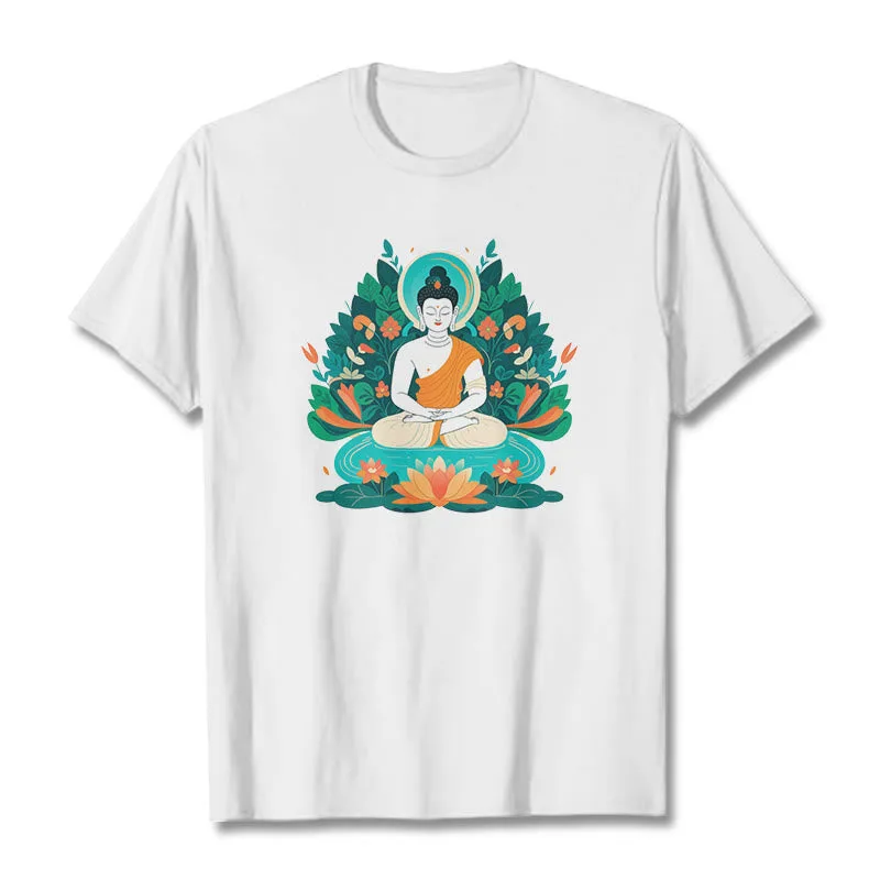 Mythstone Flower Grass Lotus Bodhisattva Tee T-shirt - Image 3