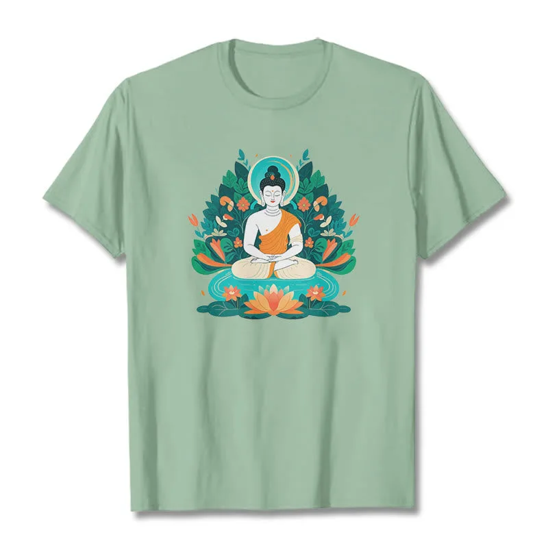 Mythstone Flower Grass Lotus Bodhisattva Tee T-shirt - Image 14