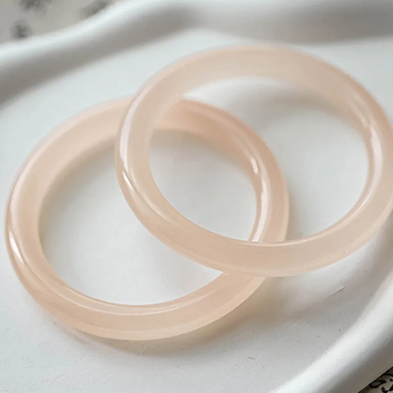 Mythstone Natural Dusty Rose Pink Jade Self-Love Bracelet Bangle - Image 7