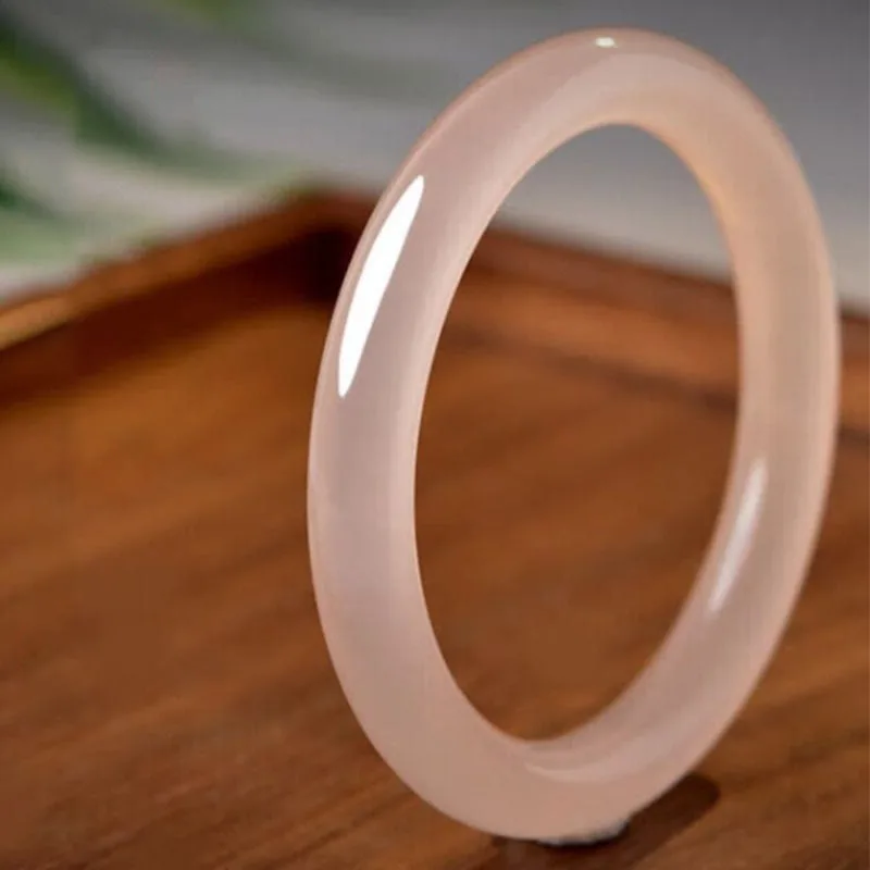 Mythstone Natural Dusty Rose Pink Jade Self-Love Bracelet Bangle - Image 5