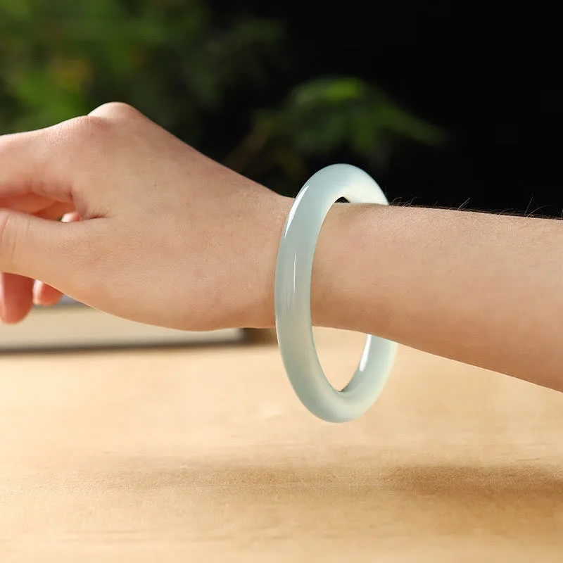 Mythstone Blue Chalcedony Emotional Balance Energy Bracelet Bangle - Image 2