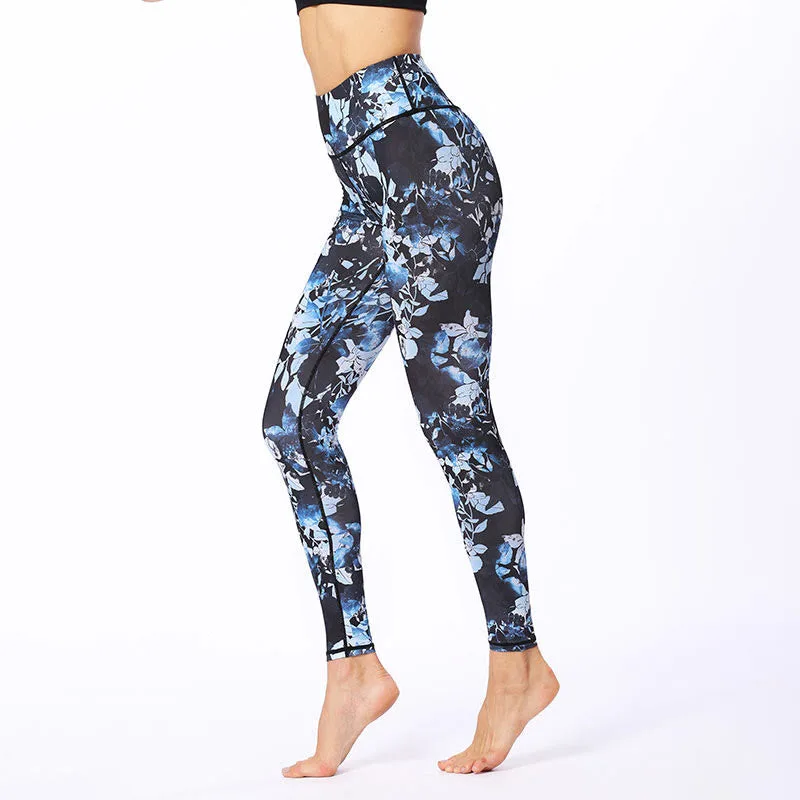 Mythstone Simple Leaves Print Sports Fitness Leggings Women's Yoga Pants - Image 2
