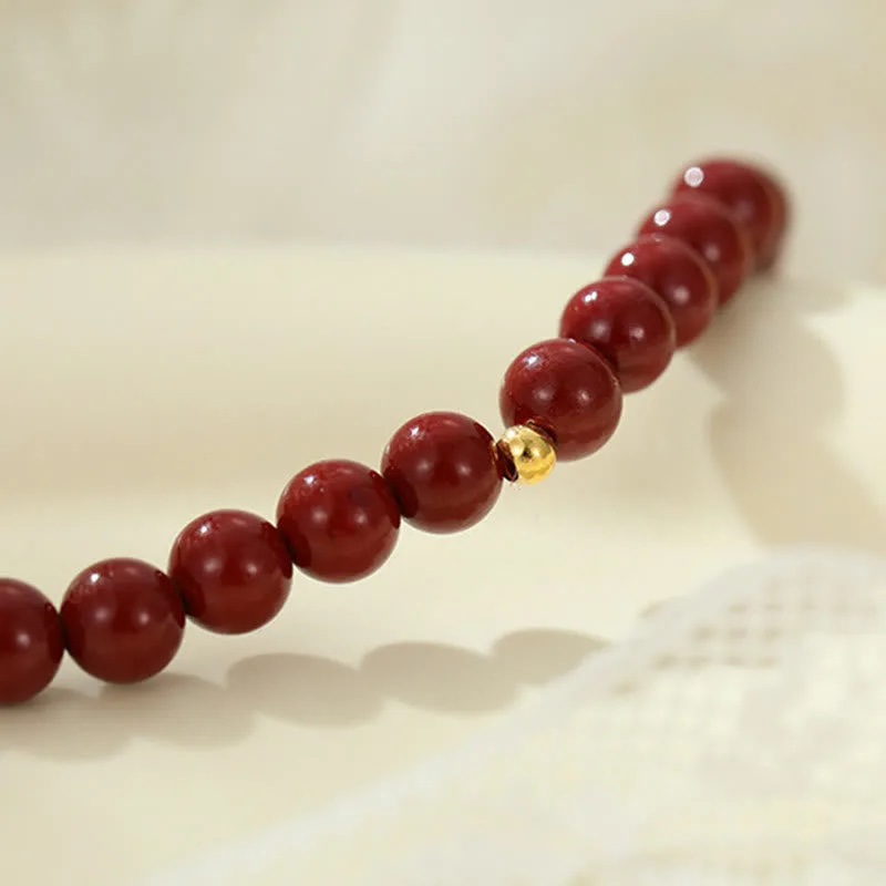 Mythstone 925 Sterling Silver Cinnabar Beads Blessing Anklet - Image 5