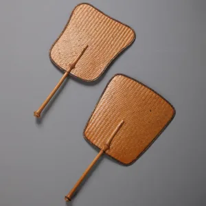 Mythstone Chinese Style Handmade Bamboo Long Handle Fan