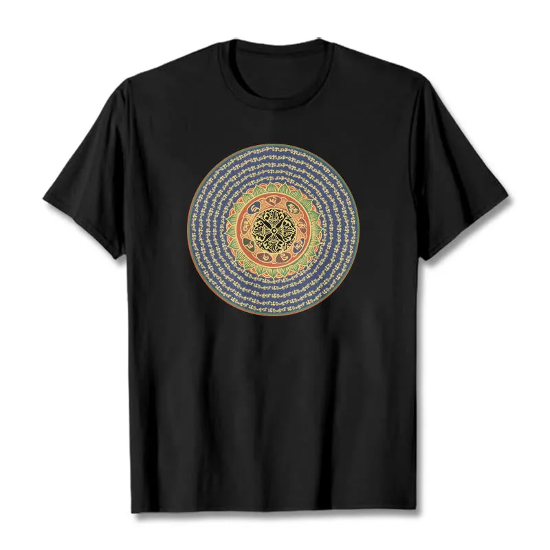 Mythstone 108 Om Mani Padme Hum Mantra Sanskrit Tee T-shirt - Image 6