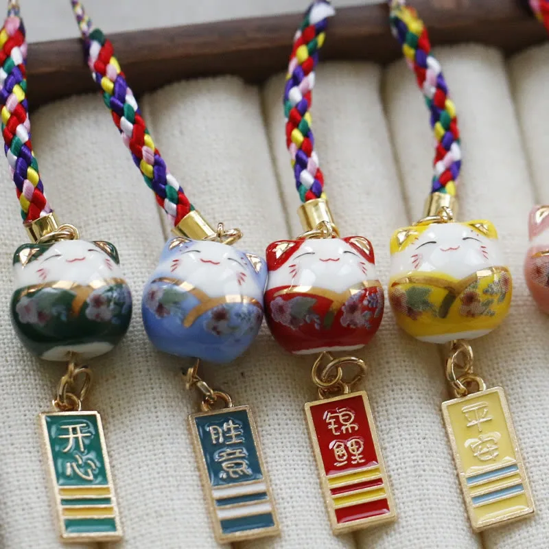 Mythstone Ceramic Lucky Fortune Cat Character Wealth Phone Hanging Decoration - Image 11