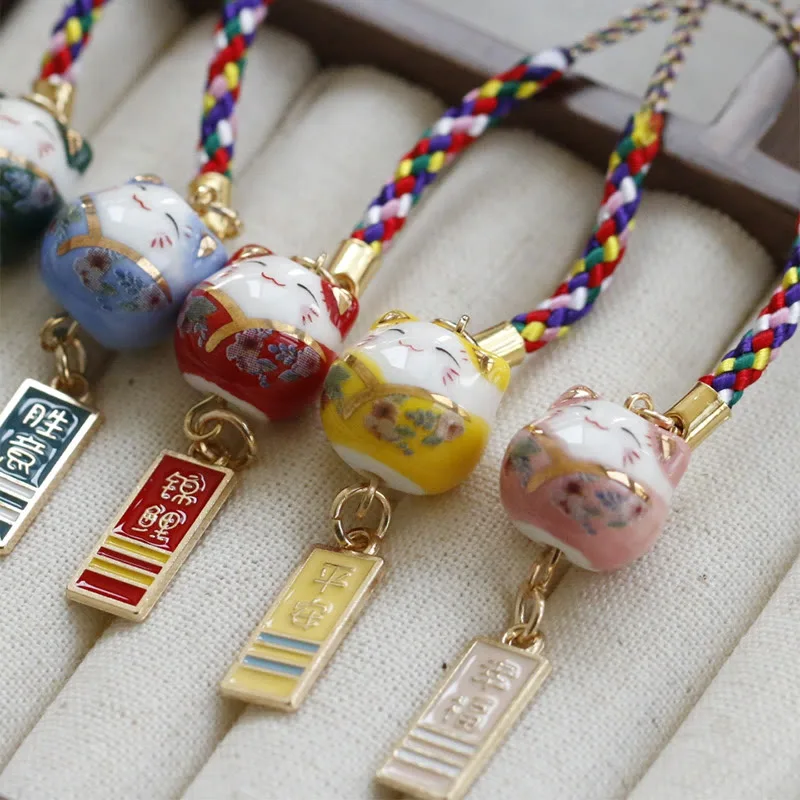 Mythstone Ceramic Lucky Fortune Cat Character Wealth Phone Hanging Decoration - Image 12