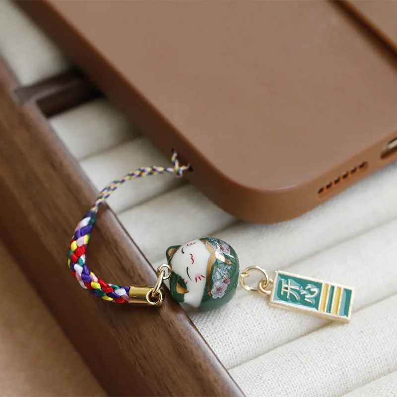 Mythstone Ceramic Lucky Fortune Cat Character Wealth Phone Hanging Decoration - Image 9
