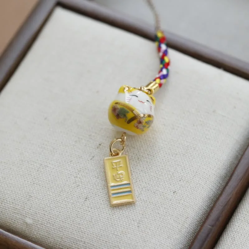 Mythstone Ceramic Lucky Fortune Cat Character Wealth Phone Hanging Decoration - Image 5