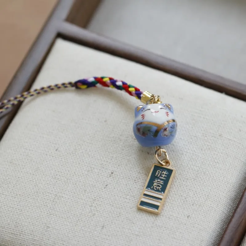 Mythstone Ceramic Lucky Fortune Cat Character Wealth Phone Hanging Decoration - Image 7