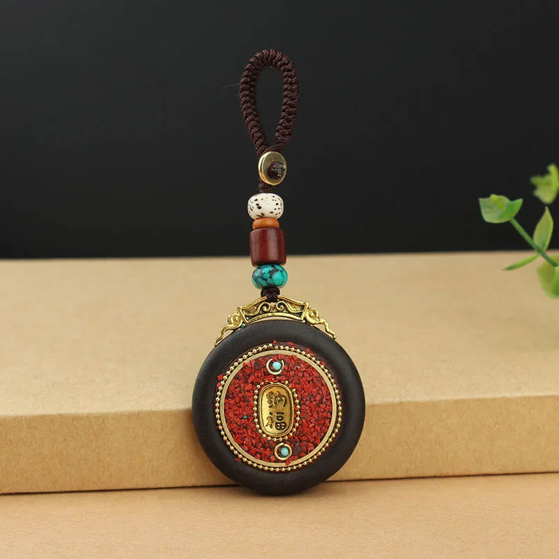 Mythstone Tibetan Shankha Conch Om Mani Padme Hum Lotus Fu Character Gourd Peace Key Chain - Image 14