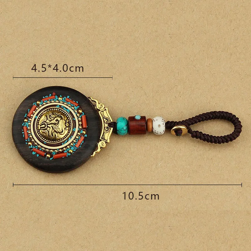 Mythstone Tibetan Shankha Conch Om Mani Padme Hum Lotus Fu Character Gourd Peace Key Chain - Image 5