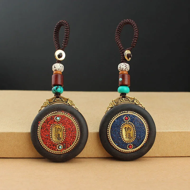 Mythstone Tibetan Shankha Conch Om Mani Padme Hum Lotus Fu Character Gourd Peace Key Chain - Image 15