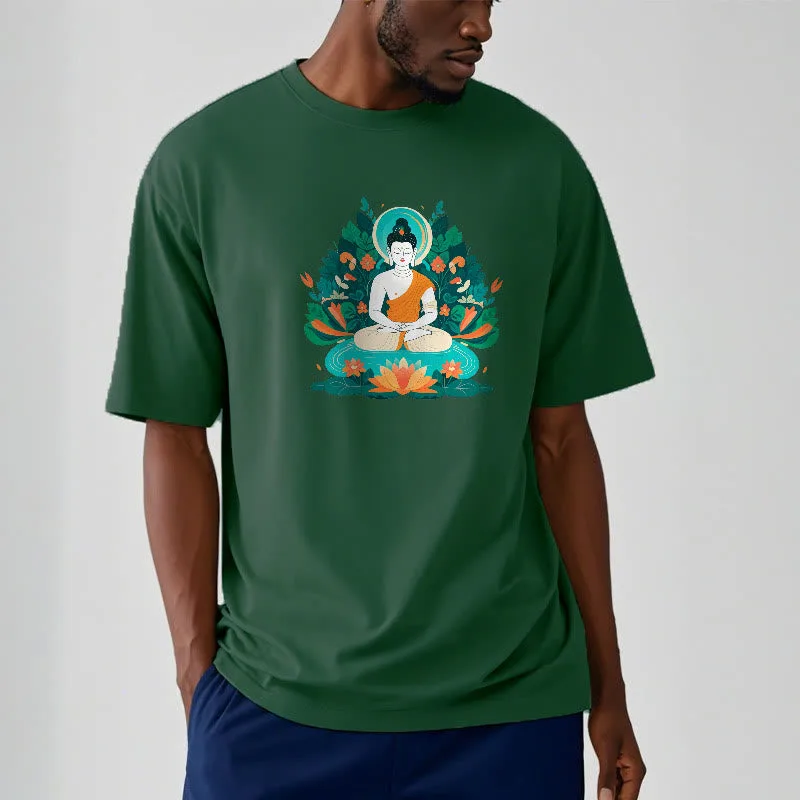 Mythstone Flower Grass Lotus Bodhisattva Tee T-shirt - Image 2
