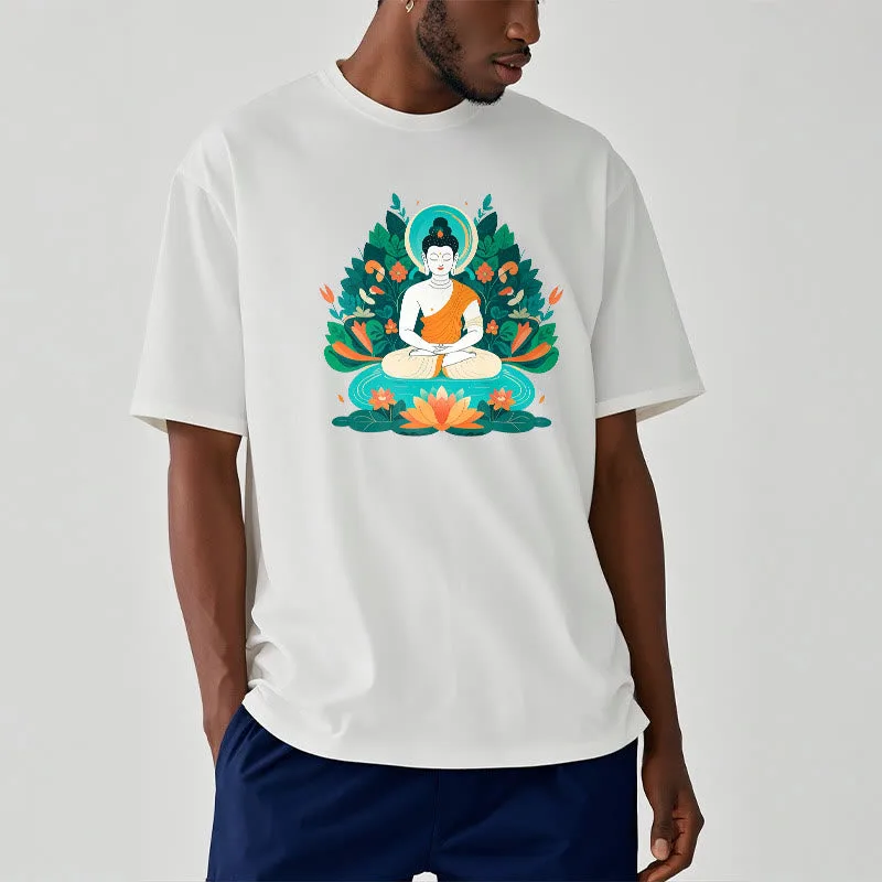 Mythstone Flower Grass Lotus Bodhisattva Tee T-shirt - Image 4