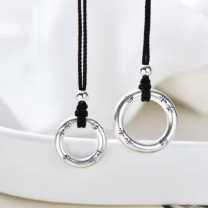 Mythstone 999 Sterling Silver Peace Buckle Protection Necklace Pendant