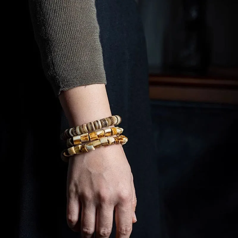 Mythstone Tibetan Deer Bone Yak Bone Lucky Balance Bracelet - Image 14