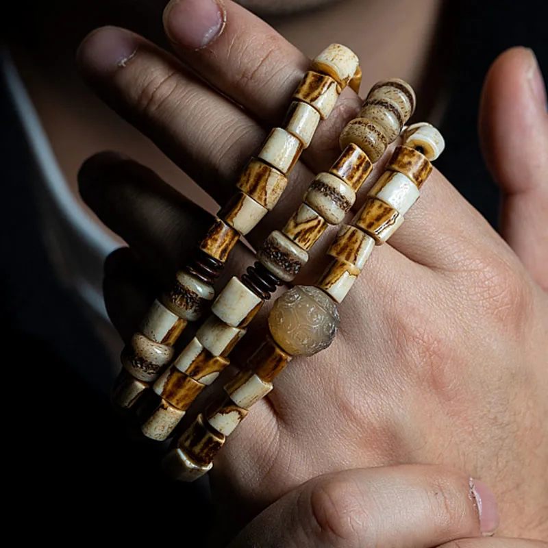 Mythstone Tibetan Deer Bone Yak Bone Lucky Balance Bracelet - Image 20