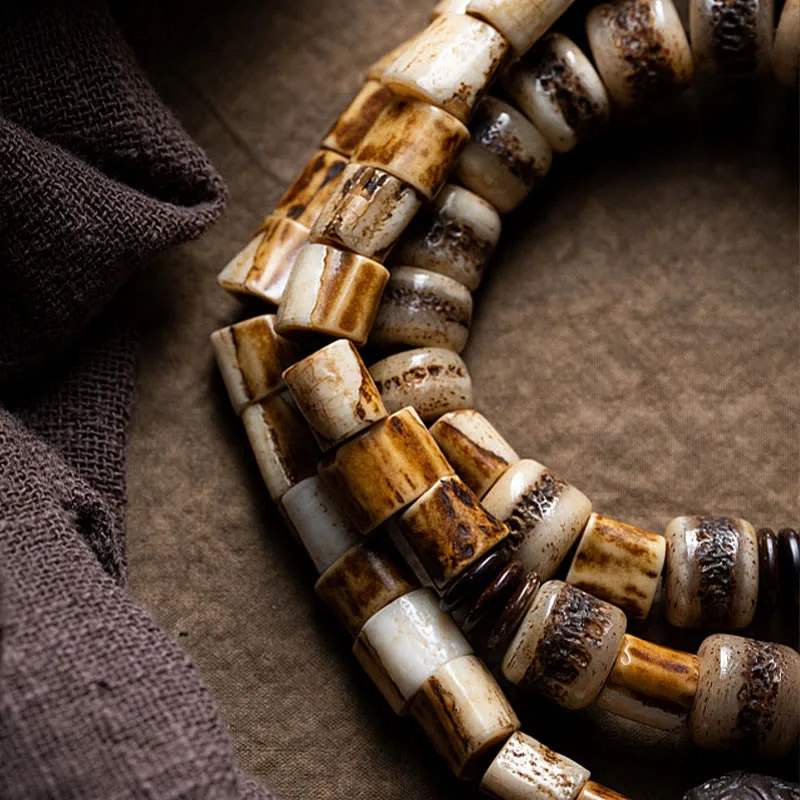 Mythstone Tibetan Deer Bone Yak Bone Lucky Balance Bracelet - Image 2