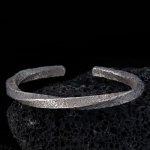 Mythstone Retro 999 Sterling Silver Mbius Loop Eternal Love Cuff Bracelet Bangle
