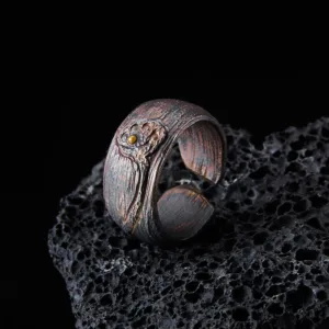 Mythstone Retro 999 Sterling Silver Copper Adjustable Protection Ring