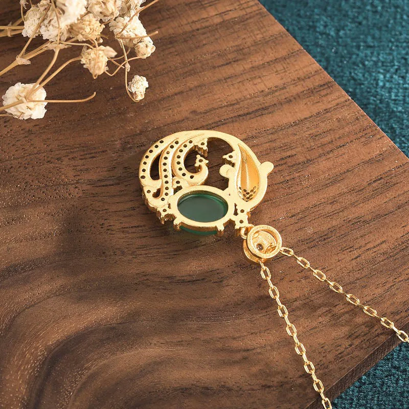 Mythstone - Green Chalcedony Koi Fish Strength Necklace Pendant - Image 4