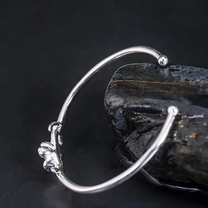 Mythstone 925 Sterling Silver Cherry Blossom Luck Bracelet Bangle - Image 9