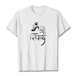 Mythstone OM NAMAH SHIVAYA Crane Bamboo Cotton Tee T-shirt